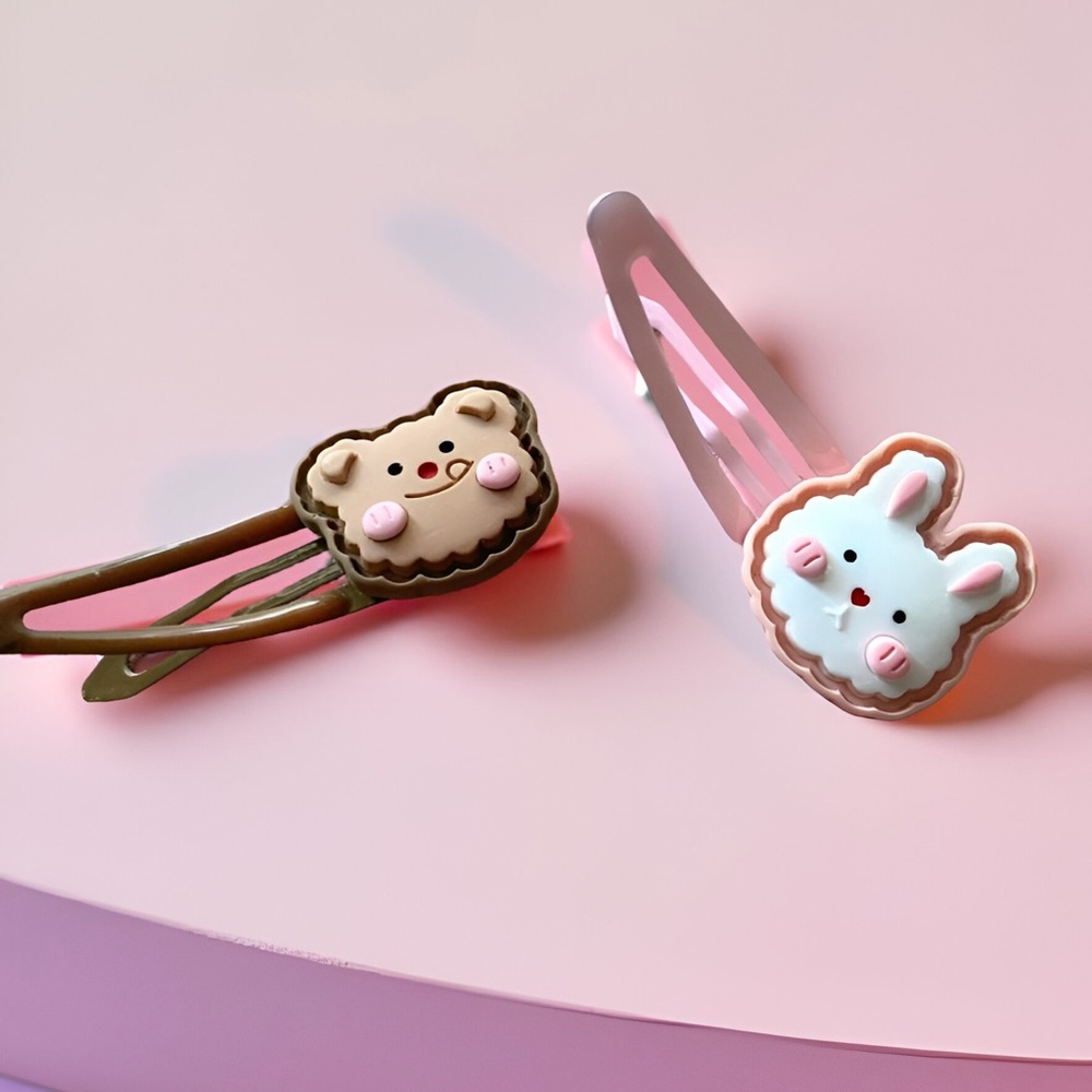 Bunny & Bear Hair Clips - LittleSpace Accessories